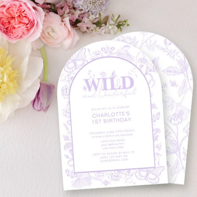 Invitación Flores Florales de Lilac Salvajes y Maravilloso Pr (Subido por el creador)