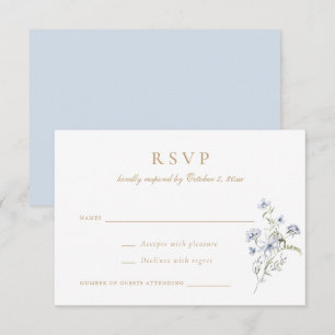 Invitación Flores Florales Elegantes Flores Dusty Boda Azul R