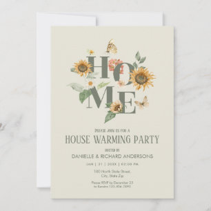 Invitación Flores Florales Verde Salvia Fiesta de Calentamien