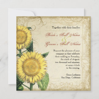 Invitación Flores florales vintage - Boda otoño de otoño