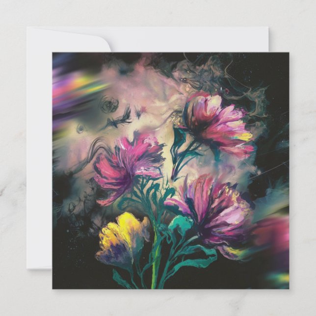 Invitación Flores florecientes (Anverso)