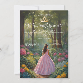 Invitación Flores Forestales Quinceañera 15 Anos