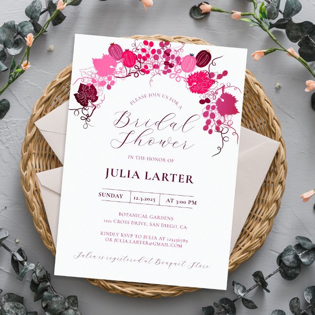 Invitación Flores Francesas Uvas Dulces de Baya Llavero de Bo (Subido por el creador)
