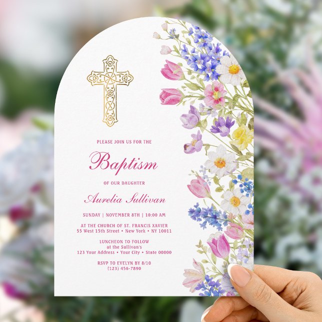 Invitación Flores frescas de prado Arco Bautizo (Subido por el creador)