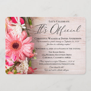 Invitación Flores frescas florales es Boda oficial