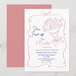 Invitación Flores Fuera Del Mercado Ducha De Novias
