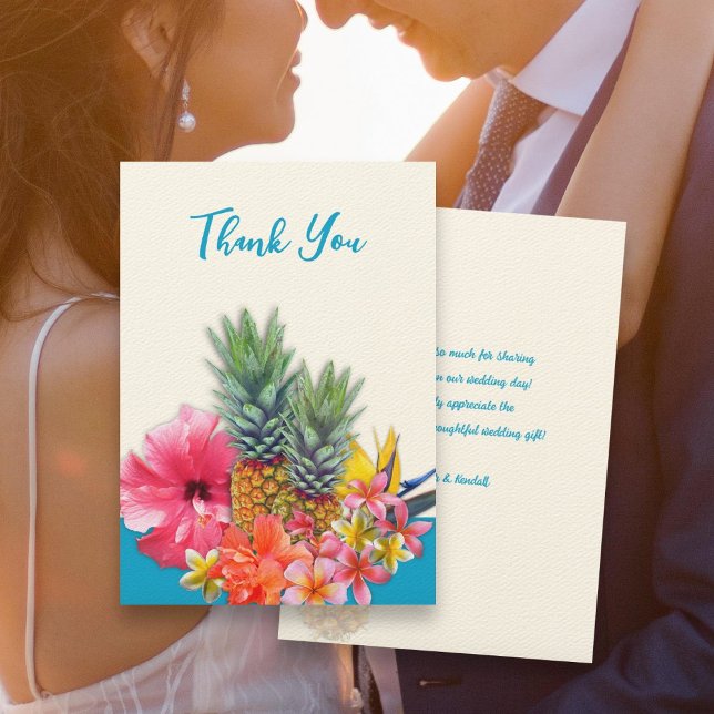 Invitación Flores hawaianas: Gracias Cartas planas de mensaje (Subido por el creador)