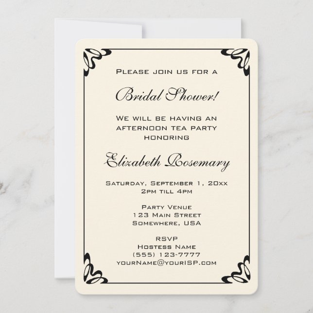 Invitación Flores irlandesas de Art Nouveau de ducha de novia (Anverso)