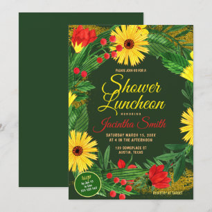 Invitación Flores Jardín Fiesta Luncheon Shower