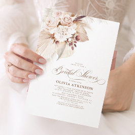 Invitación Flores ligeras y ducha de novias de pampas Grass B