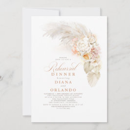 Invitación Flores ligeras y Pampas Ensayo de gramaje Cena