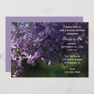 Invitación Flores Lilac púrpura Ducha Bridal