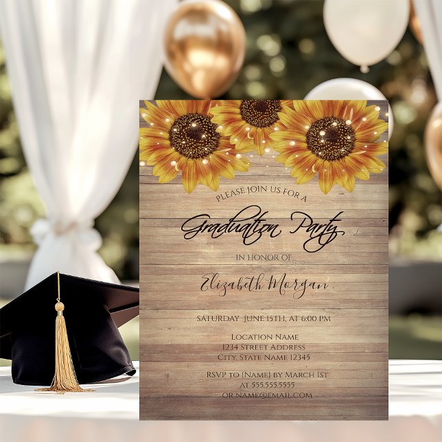 Invitación Flores, luces, fiesta de graduación de textura de  (Subido por el creador)