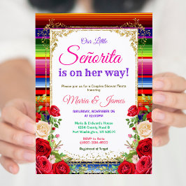 Invitación Flores mexicanas coloridas Fiesta Duchas de pareja
