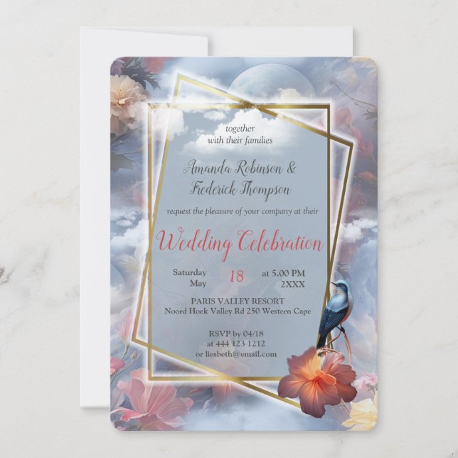 Invitación Flores místicas del reino sobrenatural (Anverso)