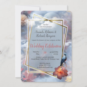 Invitación Flores místicas del reino sobrenatural