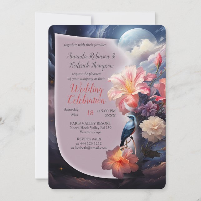 Invitación Flores místicas del reino sobrenatural (Anverso)