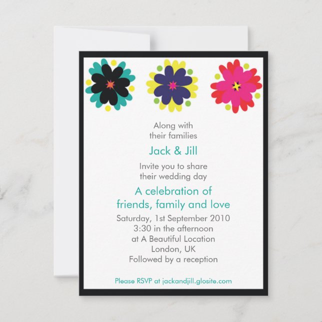 Invitación Flores Modernas 4.25x5.5 (Anverso)
