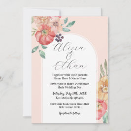 Invitación Flores modernas bodas Flores acuáticas