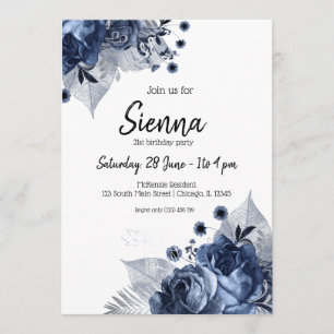 Invitación Flores modernas chic glamorosas para todas las oca
