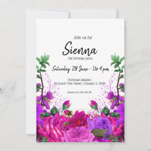 Invitación Flores modernas de Moda de vidrio para todas las o