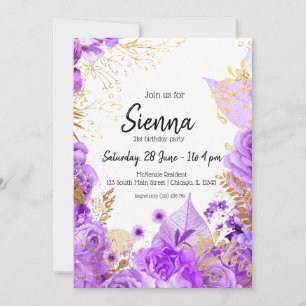 Invitación Flores modernas de Moda de vidrio para todas las o