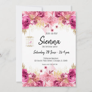 Invitación Flores modernas de Moda de vidrio para todas las o