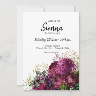 Invitación Flores modernas de Moda de vidrio para todas las o