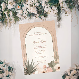 Invitación Flores Modernas del Desierto Shower Botánico Nupci