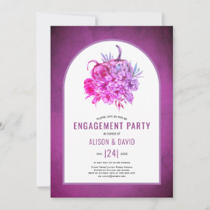 Invitación Flores moradas, calabazas boda fiesta de compromis