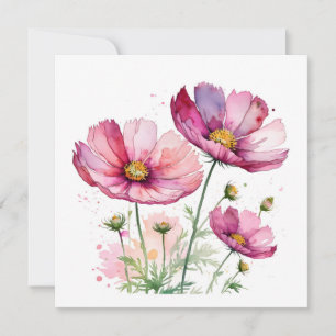 Invitación Flores moradas de cosmos
