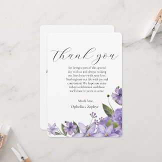 Invitación Flores moradas de lavanda 50° boda Gracias