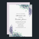 Invitación Flores moradas Dulce 16. Lavender 16 años<br><div class="desc">Invitación dulce de 16 años con flores moradas. Contáctame,  por favor,  si necesitas artículos adicionales.</div>