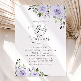 Invitación Flores moradas, flores de lagarto, Boho, Baby Show