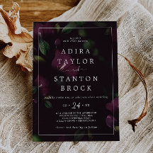 Flores Moradas Melancólicas | Boda con Patrón Negr