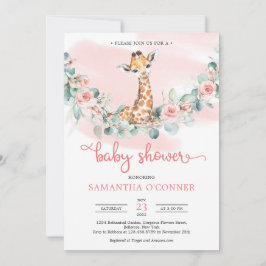 Invitación Flores mugrientas de bebe lindo eucalipto bebé