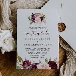 Invitación Flores Multicolor elegantes Nuestra Boda