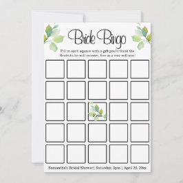 Invitación Flores naturales de acuarela verde elegante