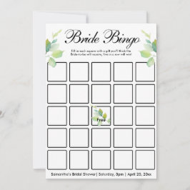 Invitación Flores naturales de acuarela verde elegante