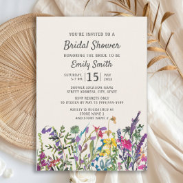 Invitación Flores naturales Flores Florales Moradas Ducha De 