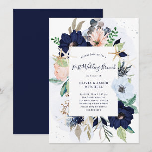 Invitación Flores náuticas  Brunch postBoda