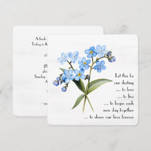 Invitación Flores negras azul de color de agua