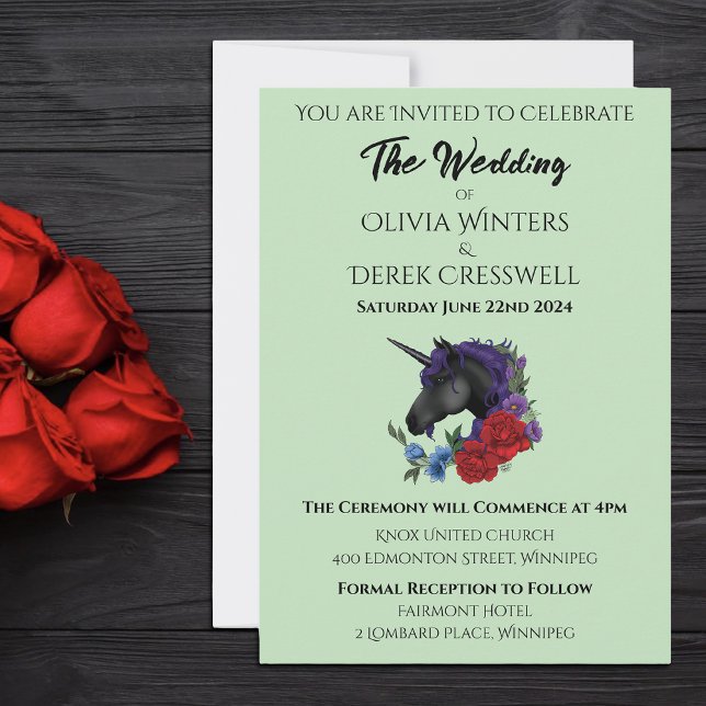Invitación Flores negras de unicornio morado de salvia roja (Subido por el creador)