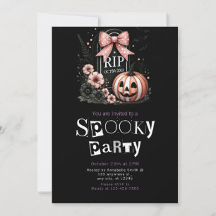 Invitación Flores Negras Modernas Minimalistas de Halloween