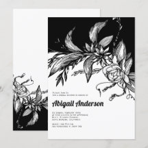 Flores negras y blancas boda ducha de novia