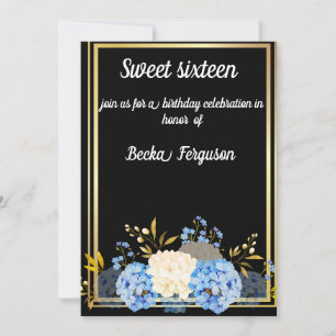 INVITACIÓN FLORES NEGROS ELEGANTES
