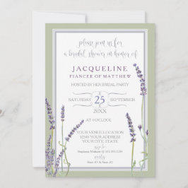 Invitación Flores nupciales de la lavanda francesa de la