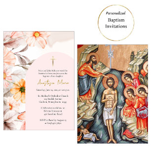 Invitación Flores Ortodoxas de Pascua Pasadas Radiantes