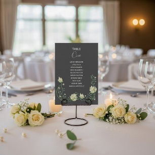 Invitación Flores oscuras Art Deco Tabla Número de asientos