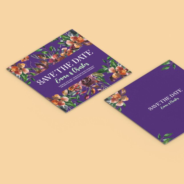 Invitación Flores Oscuras Salvajes Salvan La Fecha (Subido por el creador)